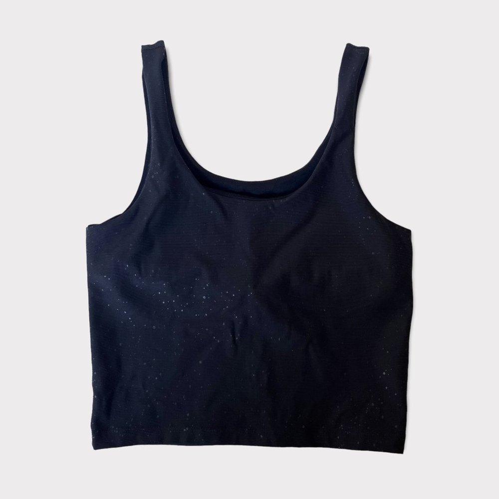 BEYOND YOGA Keep it Simple Alloy Black Speckled Tank Size S
